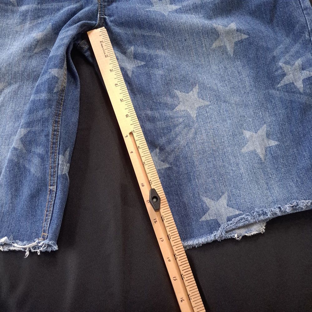 Parish Nation Star Print Denim Shorts Vtg - Picture 2 of 9
